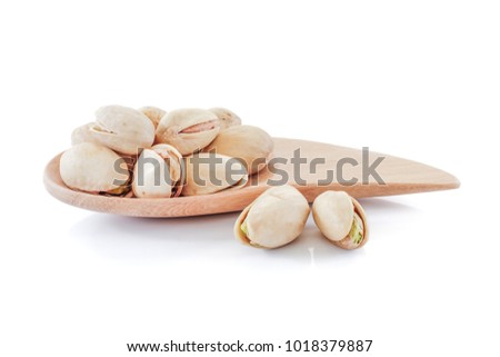 pistachio nut close up isolated on white background