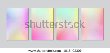Screen colorful gradient set with modern abstract backgrounds. Color fluid cover for poster, banner, flyer and presentation. Trendy soft colour. Template with screen gradient set. Vector illustration.
