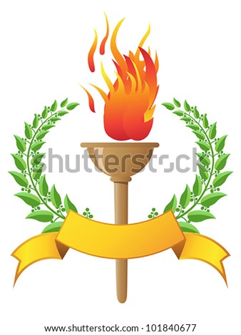 flame torch with banner