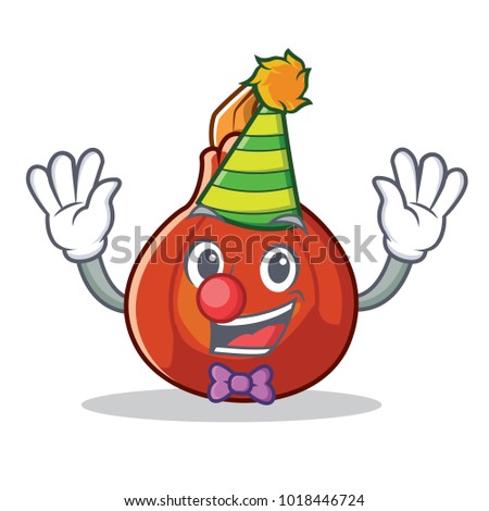 Clown red kuri squash mascot cartoon