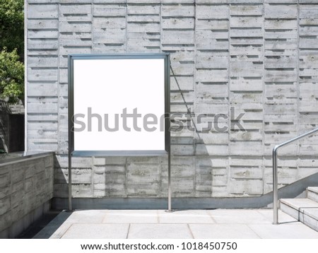 Blank signage Mock up board poster Media Outdoor building concrete wall