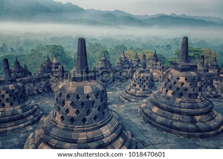 Early morning in Borobudur temple