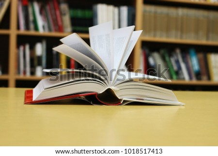 Open book on the table