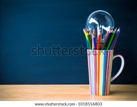 Education concept back to school on blackboard background. picture copy space for art work design ad or add text message