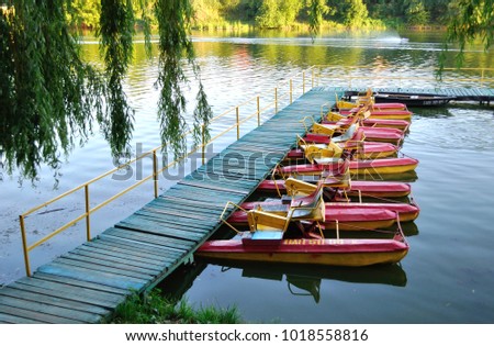 catamarans near the lake