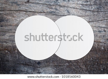 White circle paper and space for text on wooden crack background