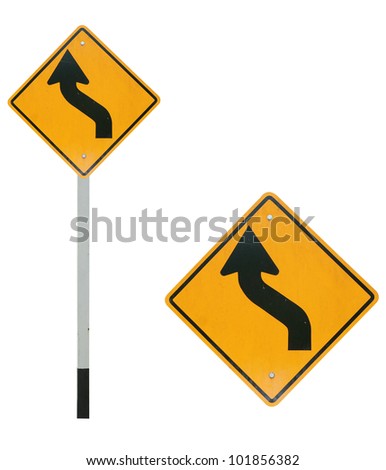 Isolated curve traffic sign