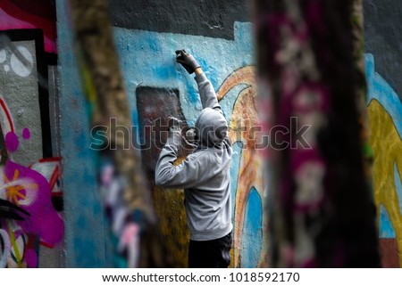 Graffiti spray cans 