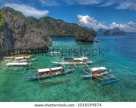 Island Hopping stop at Seven Commando Beach, El Nido, Palawan, Philippines Royalty-Free Stock Photo #1018599874