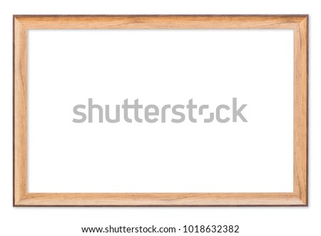 Wooden brown frame isolated on white background,Frame empty for photo. 