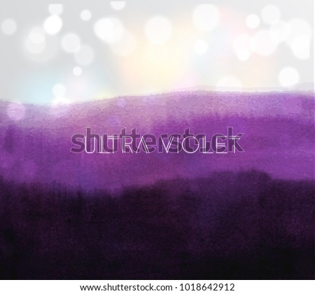 Abstract ultraviolet purple ink wash painting. Color of the year 2018
