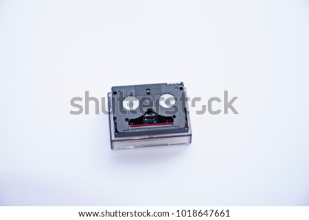MiniDV video cassette isolated on white background 