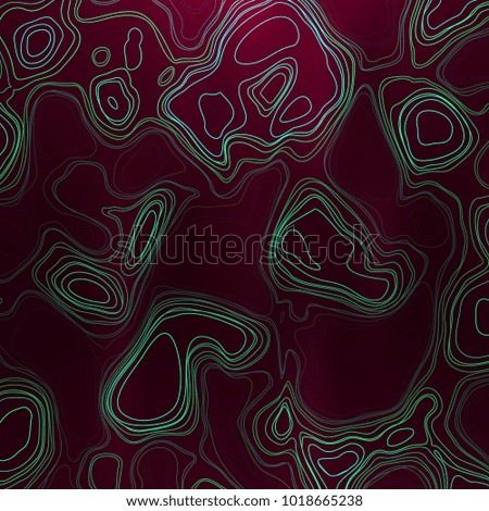 Abstract colorful topographic background with gradient banner. Colored liquid wavy lines. Creative texture. Cover layout template. Abstract map concept. Vector illustration.