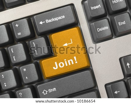 Computer keyboard -  key Join, business concept