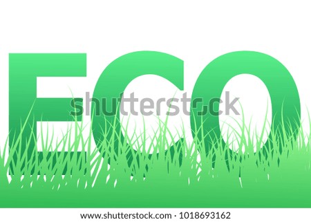 eco logo with grass vector illustration 