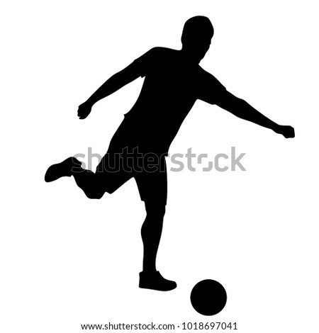 soccer player
silhouette with a ball on a white background, vector