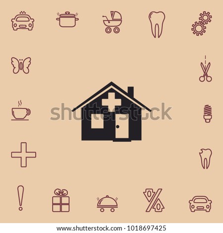 Hospital sign, vector icon