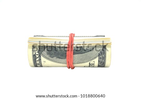Dollars on white background close up. Money, currency, business, Finance