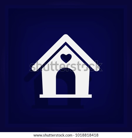 House Icon in trendy flat style isolated on blue background. Vector illustration, EPS10.