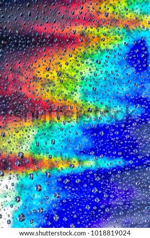 background of a rainbow of water droplets