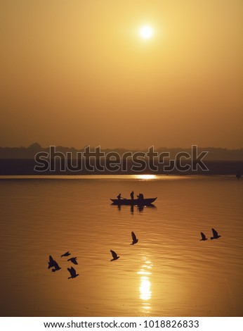 Boat on the river Ganga, Varanasi