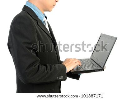 businessman using laptop in business