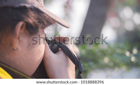 A girl shooting plant