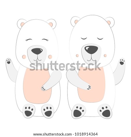 Polar bear Set Vector Illustration