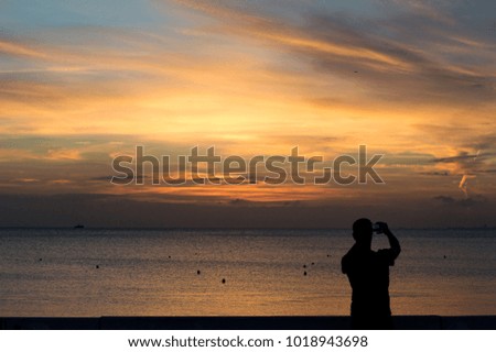 A man is sharing a sunset photo