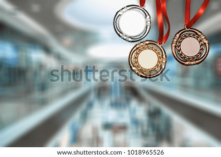 Medal on winter background