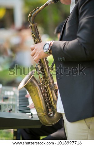 Close up of Saxophone in wedding ceremony