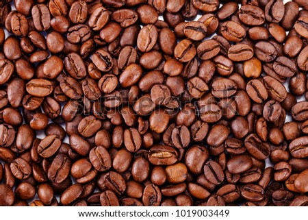 Background fried Coffee Beans, Texture photos high resolution             