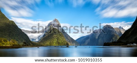 Milford Sound, New Zealand. - Mitre Peak is the iconic landmark of Milford Sound in Fiordland National Park, South Island of New Zealand.