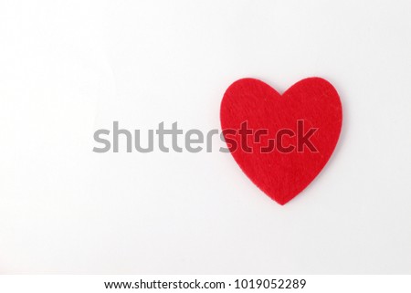 Red love shape isolated on white