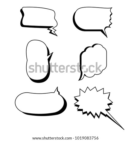 Comic speech text boxes set vector with isolated white background.Speech cartoon bubbles set.
