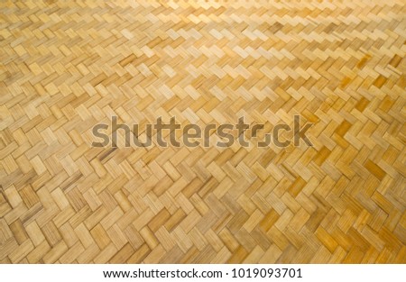 Close up woven bamboo texture, popular weave for interior and architecture.