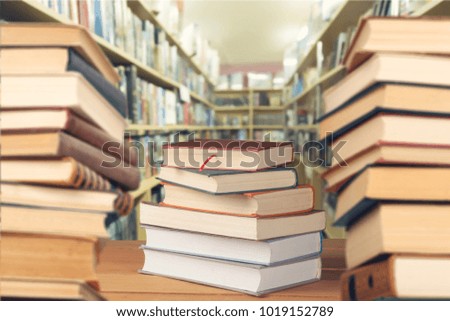 Stack old book in library