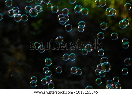 Blurred air bubbles of water