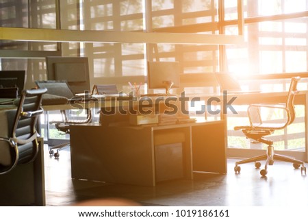 Office desk, image of modern office interior background. An idea of modern workspace and coworking space, modern lifestyle,Gig Economy