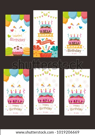 pack of happy birthday card design