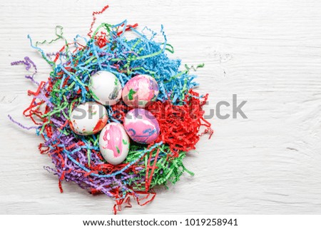 Picture of multi-colored Easter eggs