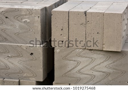 Stack of lightweight thermal building blocks semi abstract background