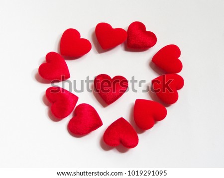 Red heart on white background Give people a special day.