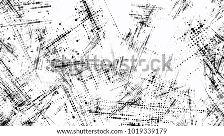 Distressed Black and White Grunge Seamless Texture. Retro Spotted Seamless Pattern. Splatter Style Texture. Grainy Print Design Pattern.