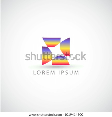 business logo rainbow square vector sign