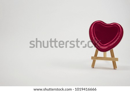 Heart on easel romantic greeting card valentine's mother's day