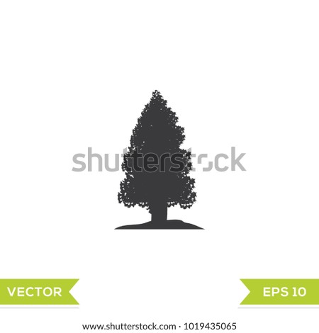 pine tree black web icon flat on white background vector template illustration 