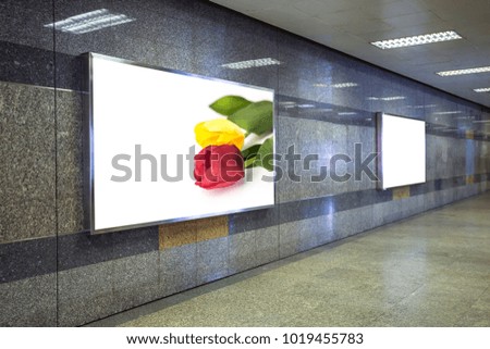 billboard at under ground or metro train station for advertising design. 