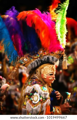 The Dance of the Conquest reenacts the invasion led by Spanish Conquistador Don Pedro de Alvarado and Mayan Tecún Umán. This is a folkloric dance in Guatemala, Central America Royalty-Free Stock Photo #1019499667