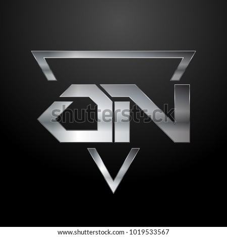 ON Logo, Metal Logo, Silver Logo, Monogram, Polygon